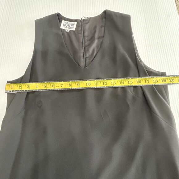 Vintage Depeche Dress Women's Size 16 Color Black Lined Yves Cossette Mode - Picture 10 of 12